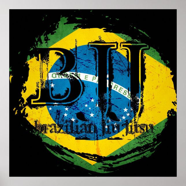 Brazilian Jiu Jitsu - Vortex Flag Poster (Front)