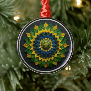 Brazilian Leaf Mandala - Christmas Ornament