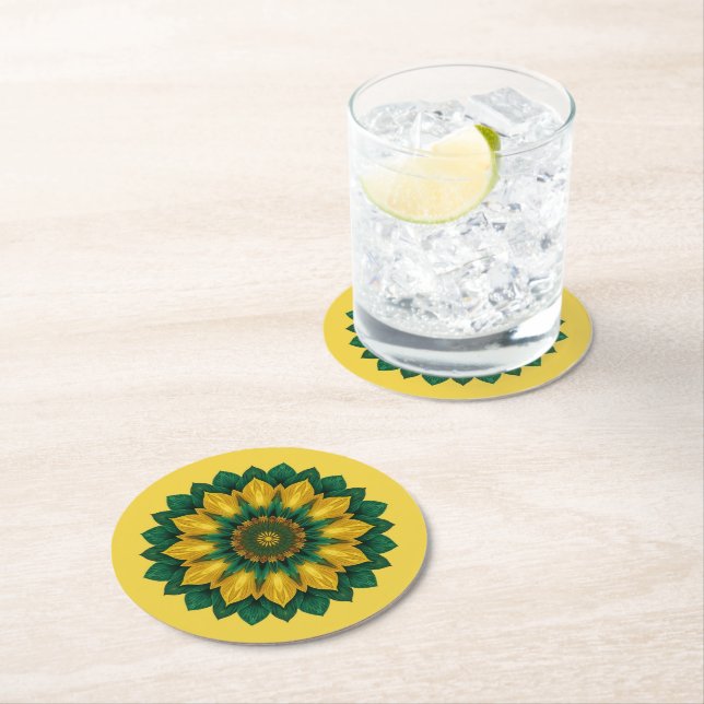 Brazilian Leaf Mandala - Drink Coaster (Insitu)