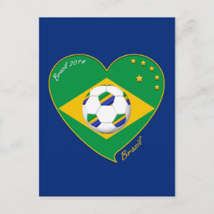 Brazilian national football team. Fútbol "BRAZIL" Postcard