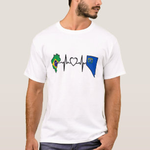 Brazilian Nevada Flag - Brazil Nevada Heartbeat T-Shirt