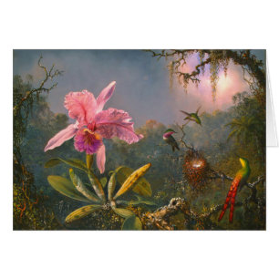 Brazilian Orchid and Hummingbirds 1871