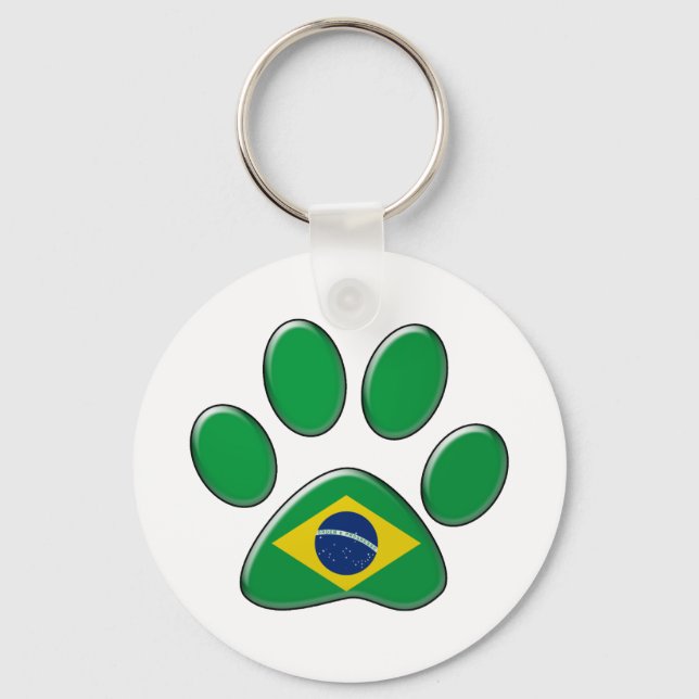 Brazilian patriotic cat key ring (Front)
