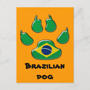 Brazilian patriotic dog postcard