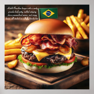 Brazilian Picanha Burger Poster