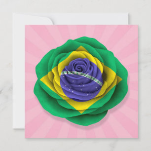 Brazilian Rose Flag on Pink