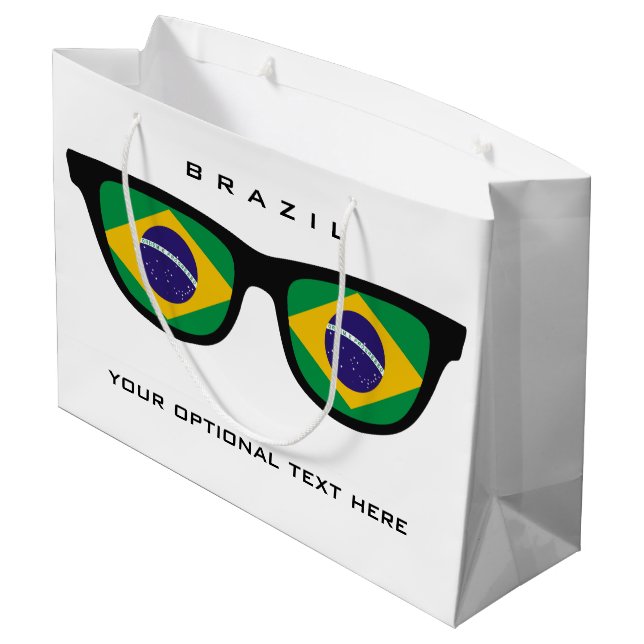 Brazilian Shades custom text & colour gift bag (Back Angled)