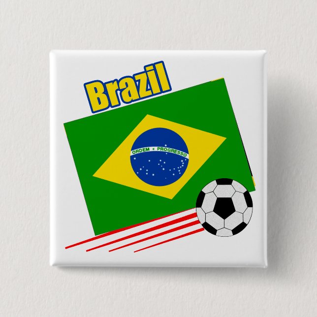 Brazilian Soccer Team 15 Cm Square Badge (Front)