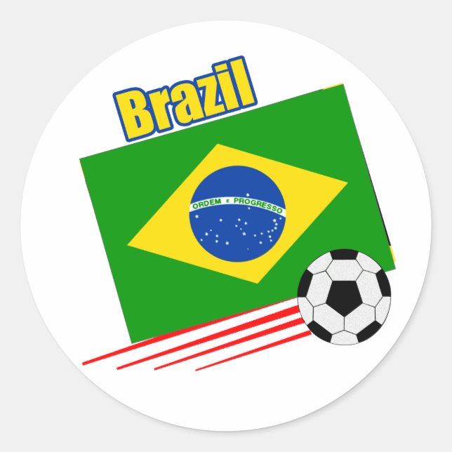 Brazilian Soccer Team Classic Round Sticker (Front)