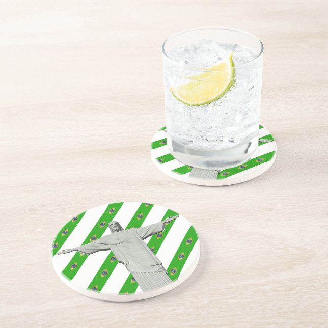 Brazilian stripes flag coaster (Side)