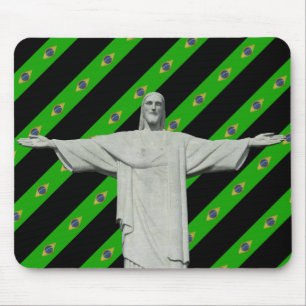 Brazilian stripes flag mouse pad