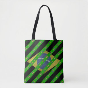 Brazilian stripes flag tote bag