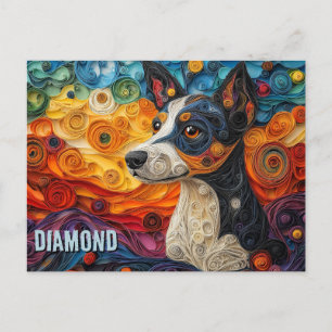 Brazilian Terrier Paper Quilling Art Dog Portrait Postcard