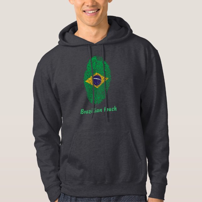 Brazilian touch fingerprint flag hoodie (Front)