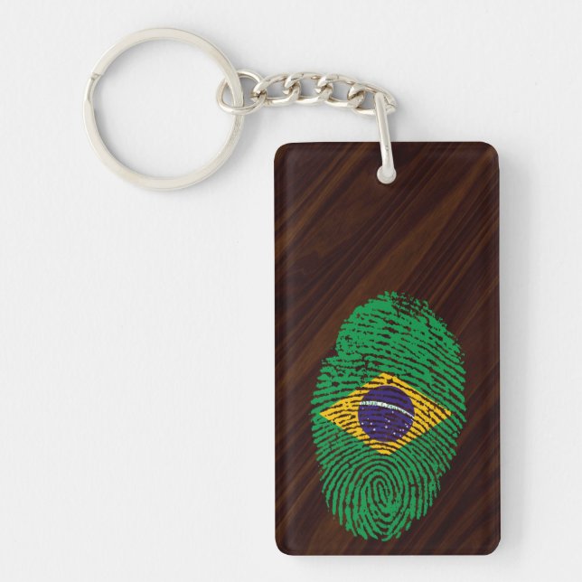 Brazilian touch fingerprint flag key ring (Front)