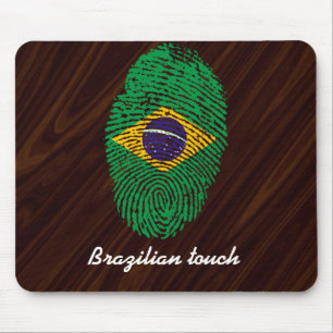 Brazilian touch fingerprint flag mouse pad