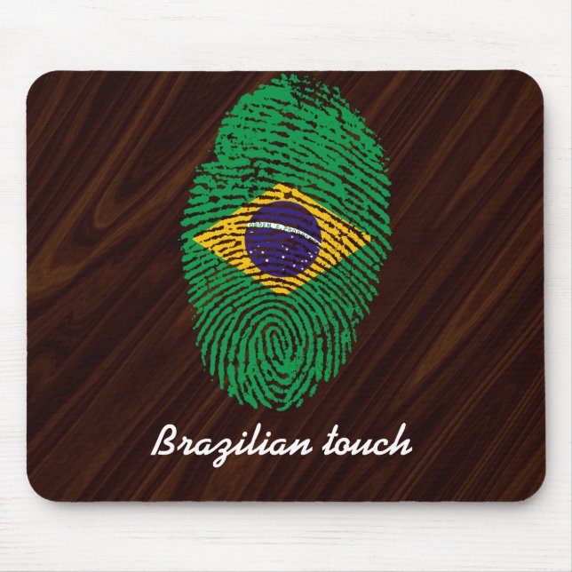 Brazilian touch fingerprint flag mouse pad (Front)