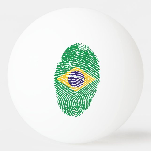 Brazilian touch fingerprint flag ping pong ball (Front)