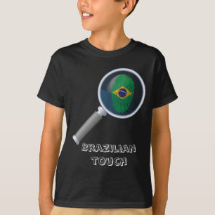 Brazilian touch fingerprint flag T-Shirt