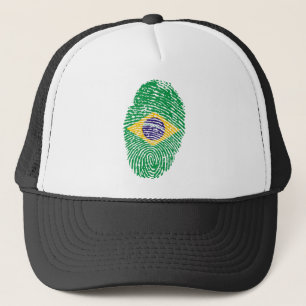 Brazilian touch fingerprint flag trucker hat
