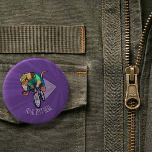 Brazilian Tree Anteater Riding A Bicycle Cartoon 6 Cm Round Badge
