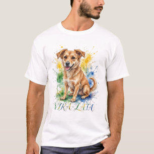 Brazilian Vira Lata Caramel Dog Watercolor T-Shirt