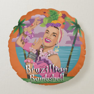 Brazillian bombshell round cushion