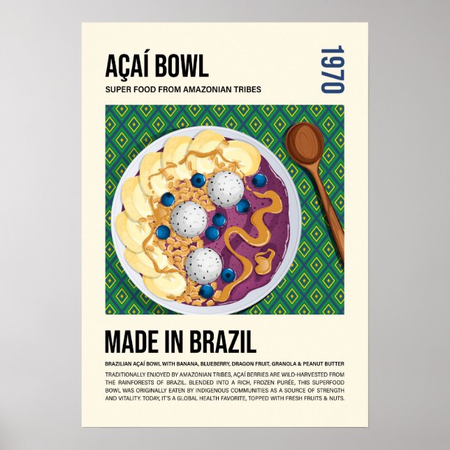 Brazillian Superfood Acai Bowl Artwork Poster (Front)
