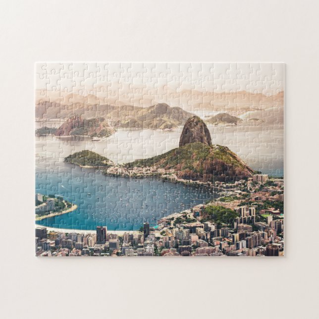 Brazil's Iconic Rio De Janeiro Aerial Panorama Jigsaw Puzzle (Horizontal)
