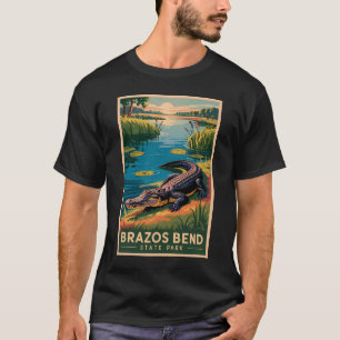 Brazos Bend State Park Texas Travel Art Vintage T-Shirt