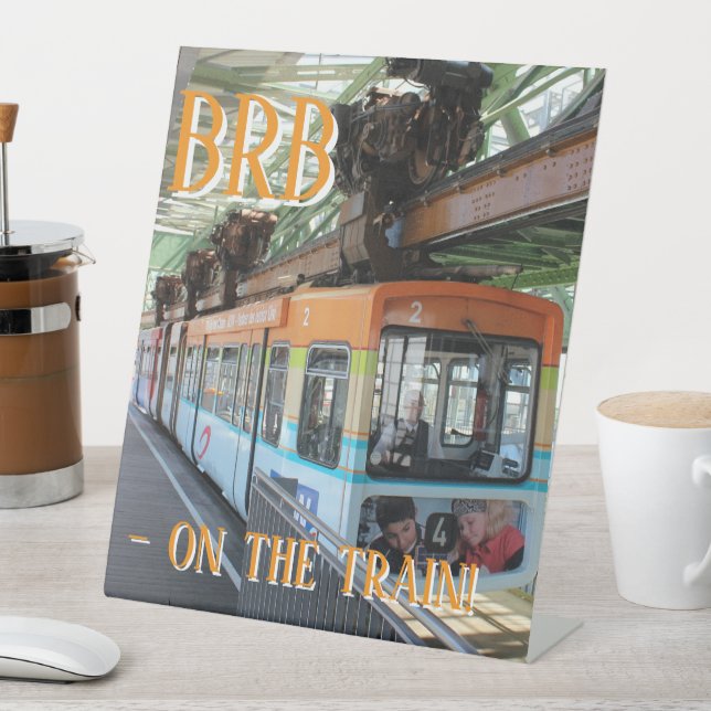 BRB On The Train Wuppertal Floating Train Pedestal Sign (In SItu)