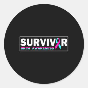 BRCA Awareness Breast Cancer Survivor Pink Ribbon Classic Round Sticker