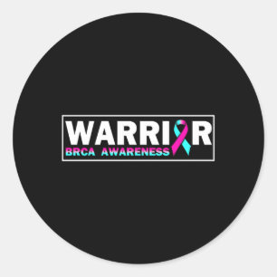 BRCA Awareness Breast Cancer Warrior Pink Ribbon Classic Round Sticker