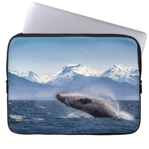 Breaching Humpback Whale In Alaska Laptop Sleeve