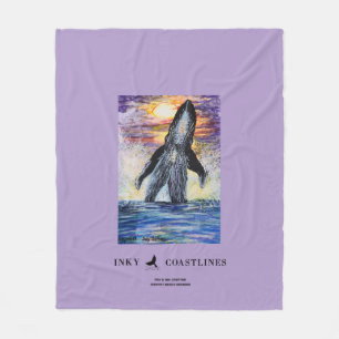 Breaching Whale (Wuymirri) Fleece Blanket