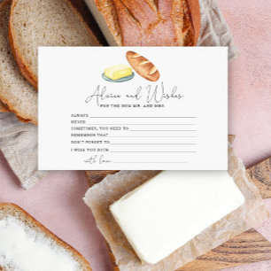 bread and butter - advice and wishes bridal shower stationery
