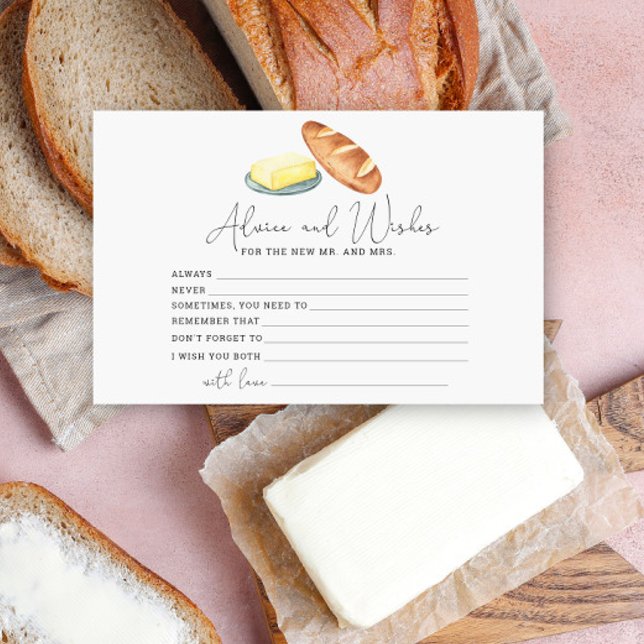 bread and butter - advice and wishes bridal shower stationery (Creator Uploaded)