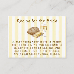 Bread and Butter Themed Bride Recipe Bridal Shower Enclosure Card