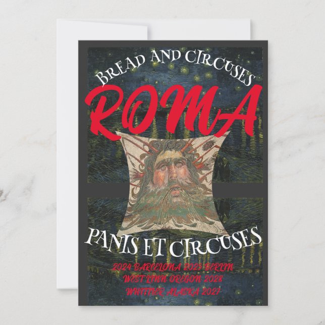 BREAD AND CIRCUSES ROMA WEST LINN OREGON INVITATION (Front)