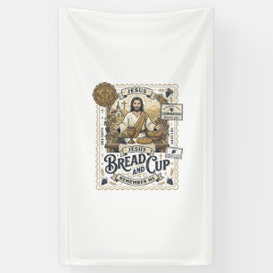 Bread And Cup Jesus Communion Christian Faith Vint Banner
