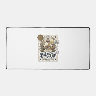 Bread And Cup Jesus Communion Christian Faith Vint Desk Mat