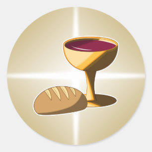 Bread and Wine Easter Passover Holy Communion Classic Round Sticker