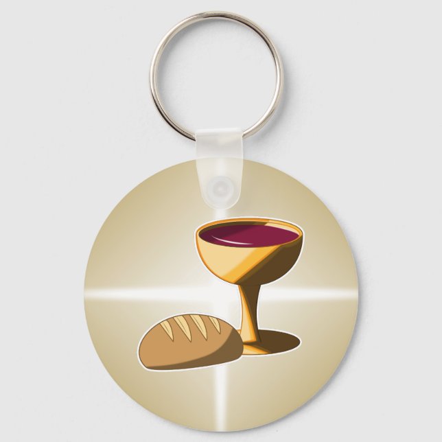 Bread and Wine The Last Supper Easter Communion Key Ring (Front)