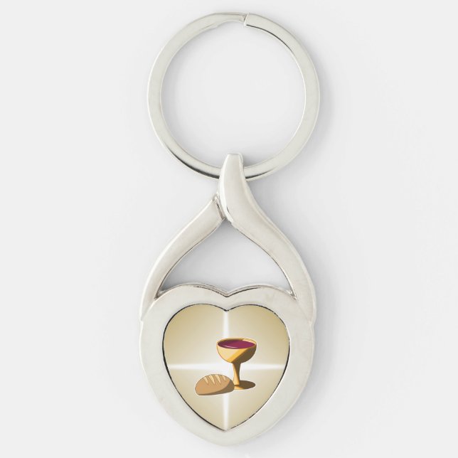 Bread and Wine The Last Supper Easter Communion Key Ring (Front)