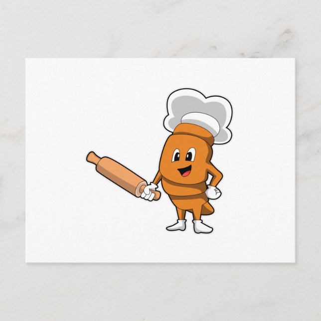 Bread as Cook with Rolling pin Postcard (Front)