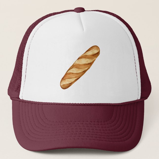 Bread Baguette Loaf Baker Bakery Lover Trucker Hat (Front)