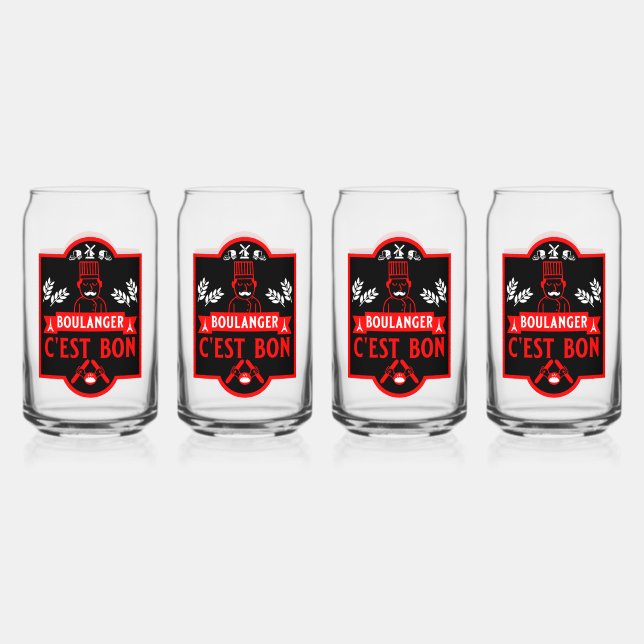 Bread Baker Can Glass (Front)