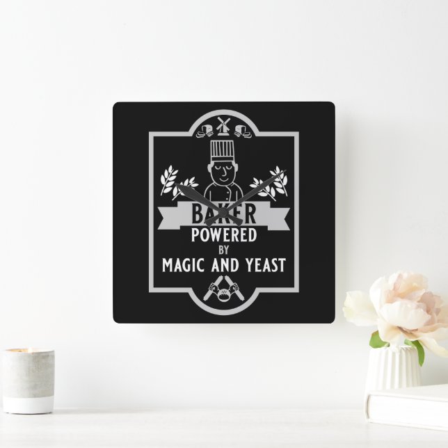 Bread Baker Square Wall Clock (Home)