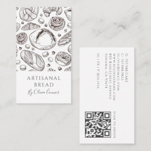 Bread Bakery Baker QR Code Social Media Business Card