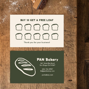 Bread Bakery Sourdough CUSTOM Hand-drawn Rewards  Loyalty Card